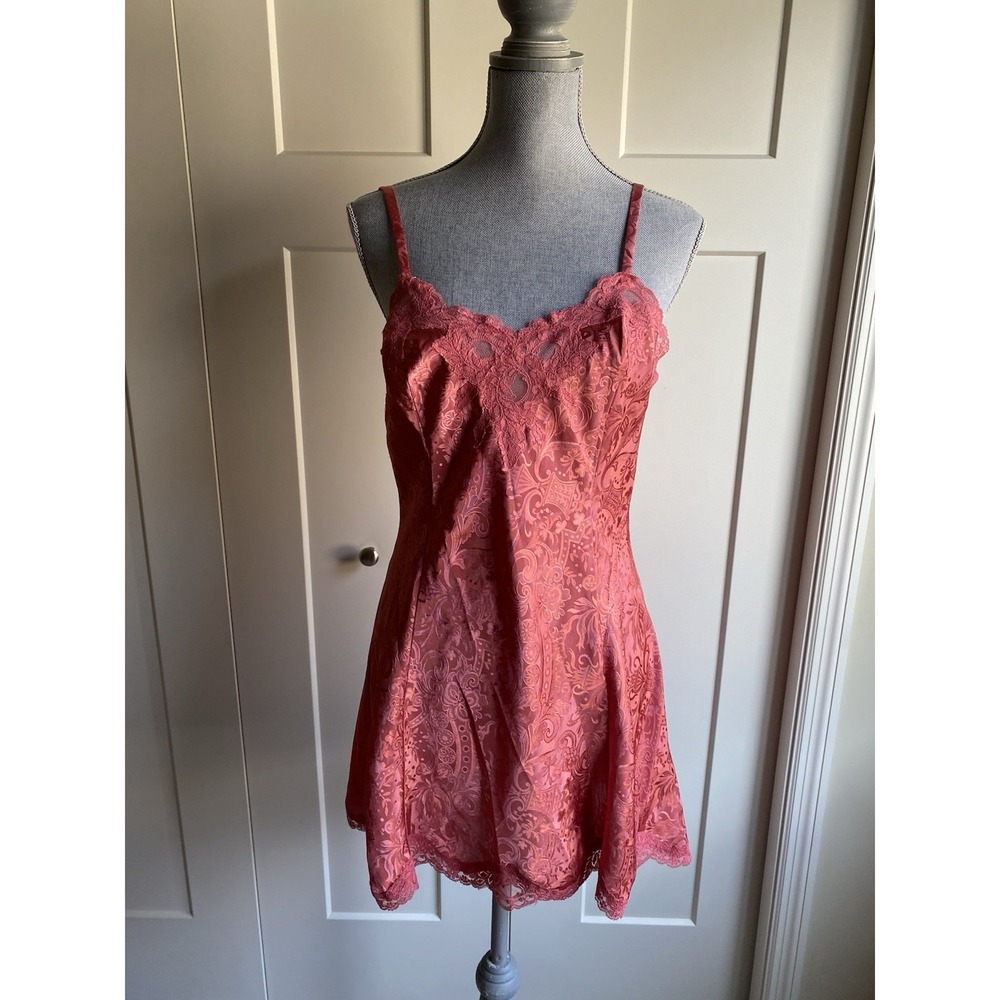Victoria's Secret Lace Chemise Slip Dress Intimate Polyester Medium Vtg Y2K s1